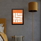 Quadro Laranja Bauhaus - Upset Circles 45x34cm Moldura Branca