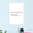 Quadro Lavanderia Significado Rosa 24x18cm - Com Vidro Moldur