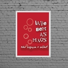 Quadro Lave Bem As Mãos 24x18cm Moldura:madeira Branca