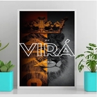 Quadro Leão Cristo Virá Em breve 33x24cm Moldura:madeira Bran