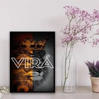 Quadro Leão Cristo Virá Em breve 33x24cm Moldura:madeira Preta