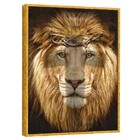 Quadro Leão De Judá 122x92 Cm Com Moldura Dourada