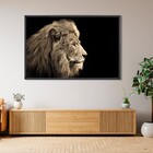 Quadro Leão Dourado com Vidro 120x80cm Arte Própria