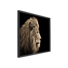 Quadro Leão Dourado com Vidro 120x80cm Arte Própria