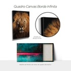 Quadro Leão Fundo Preto Cruz 40x60