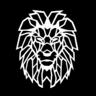 Quadro Leão Geométrico Decoração 30x35 Em Mdf Branca