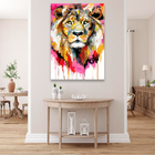 Quadro Leão Grafite Color Grande 118x78