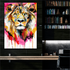 Quadro Leão Grafite Color Grande 118x78