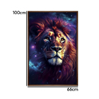 Quadro Leão Judá Estrelas Universo Moldura Cx Alta 100x66 - M