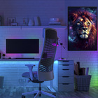 Quadro Leão Judá Estrelas Universo Moldura Cx Alta 100x66 - M