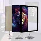 Quadro Leão Judá Estrelas Universo Moldura Cx Alta 40x60 - Mo