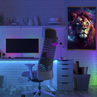 Quadro Leão Judá Estrelas Universo Moldura Cx Alta 40x60 - Mo