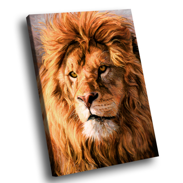 Quadro Leão Majestoso -- Br Artes Médio 84x54