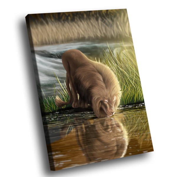 Quadro Leão Natureza -- Br Artes Grande 118x78