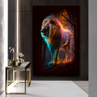 Quadro Leão Neon -- Br Artes Grande 118x78
