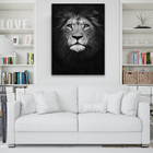 Quadro Leão No Preto  -- Br Artes