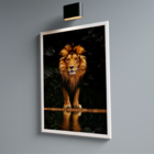 Quadro Leão Ouro Forest