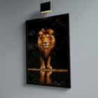 Quadro Leão Ouro Forest