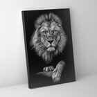 Quadro Leão Preto E Branco - 1 Tela