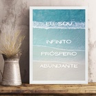 Quadro Lei Atração - Afirmação Eu Sou 33x24cm Moldura Branca