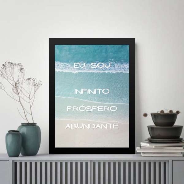 Quadro Lei Atração - Afirmação Eu Sou 33x24cm Moldura Preta