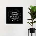 Quadro Lei Atração Eu Quero Eu Posso - 33x33cm Moldura Branca