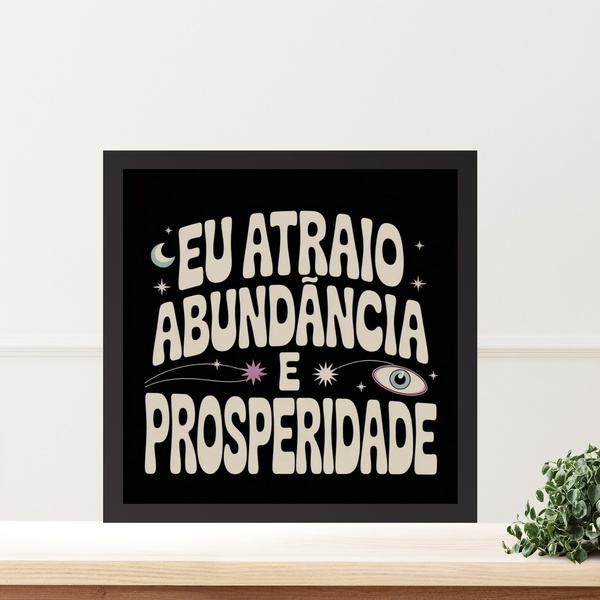 Quadro Lei Atração Prosperidade E Abundância- 33x33cm - Com V