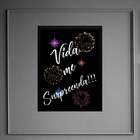 Quadro Lei Atração - Vida Me Surpreenda 33x24cm - Com Vidro M