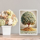 Quadro Lei Da Atração - Árvore Da Prosperidade 33x24cm - Com