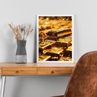 Quadro Lei Da Atração - Barras De Ouro 45x34cm Moldura Preta