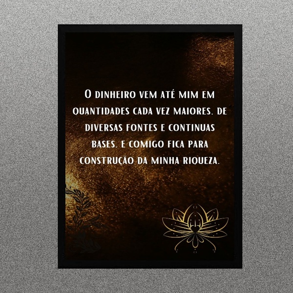 Quadro Lei Da Atração - Cocriação Dinheiro 45x34cm Moldura:ma