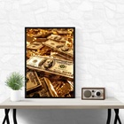 Quadro Lei Da Atração Dinheiro - Dólares 24x18cm - Com Vidro