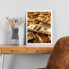 Quadro Lei Da Atração Dinheiro - Dólares 24x18cm - Com Vidro