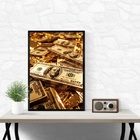 Quadro Lei Da Atração Dinheiro - Dólares 24x18cm Moldura Preta