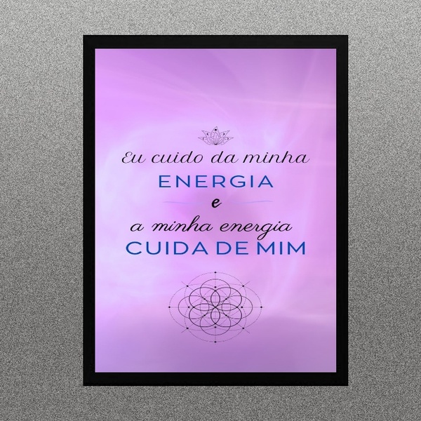 Quadro Lei Da Atração - Energia 24x18cm Moldura:madeira Branca