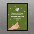 Quadro Lei Da Atração - Sorte 24x18cm - Com Vidro Moldura:mad