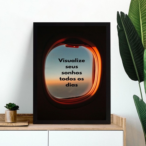 Quadro Lei Da Atração - Visualização 33x24cm - Com Vidro Mold