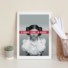 Quadro Leia - Fight Like A Girl 45x34cm Moldura Branca