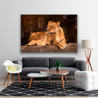 Quadro Leoa E Filhote -- Br Artes Grande 118x78