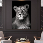 Quadro Leoa No Preto -- Br Artes