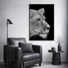 Quadro Leoa Preto 60x90cm Arte Própria