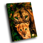 Quadro Leões Da Selva Colorido -- Br Artes