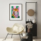 Quadro Leopardo Fashion - 60x48cm Moldura Branca
