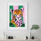 Quadro Leopardo Fashion - 60x48cm Moldura Branca