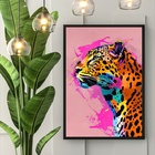 Quadro Leopardo Fashion Colors 45x34cm - Com Vidro Moldura Br