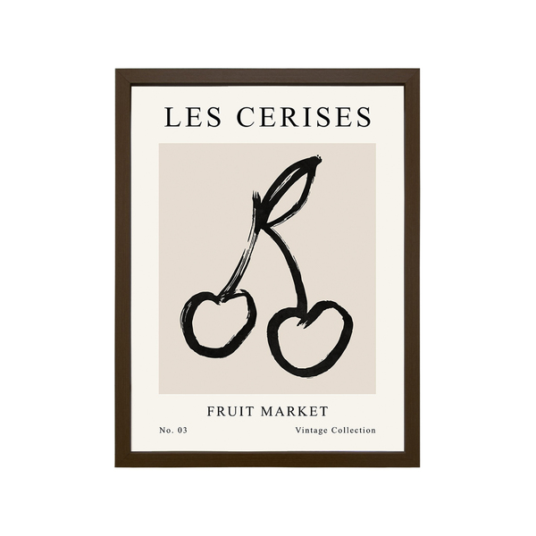 Quadro Les Cerises Marrom com Vidro 30x40cm Outlet dos Quadros