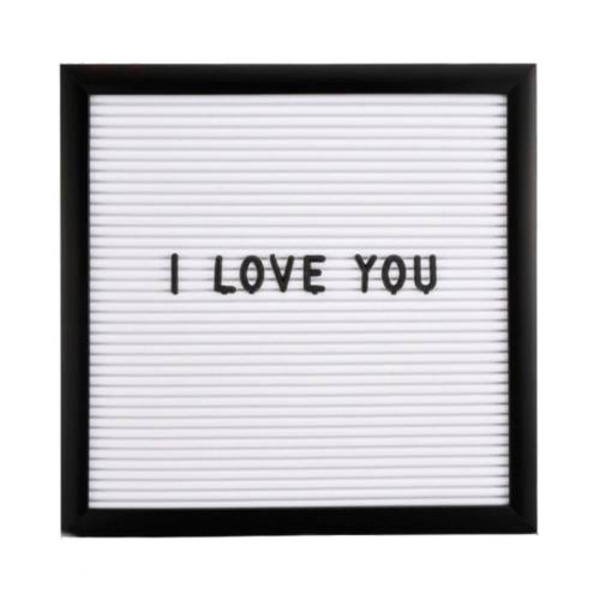 Quadro Letreiro Branco - Moldura Preta - Letter Board