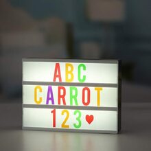 Quadro Letreiro De Cinema Luminoso 30x23cm Light Box - Preto