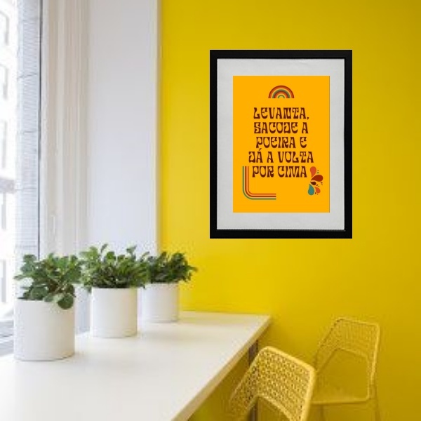 Quadro Levanta Sacode A Poeira - 60x48cm Moldura:madeira Preta