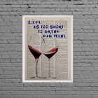 Quadro Life Is Short To Drink Bad Wine 33x24cm - Com Vidro Mo